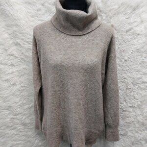 Massimo Dutti Women's Beige Wool Blend Turtle Neck Sweater Size S